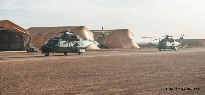 Two French Army (ALAT) NH90 Caiman from the 1st Regiment of Combat Helicopters (1 RHC) arrived in Gao, Mali for Operation Barkhane on November 3rd, 2014