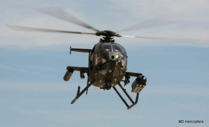 The new MD Helicopters MD530G Scout Attack helicopter completed live fire qualification exercises at Yuma Proving Grounds, Arizona