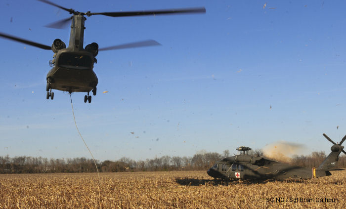 CH-47 Chinook sling-load the UH-60 Black Hawk