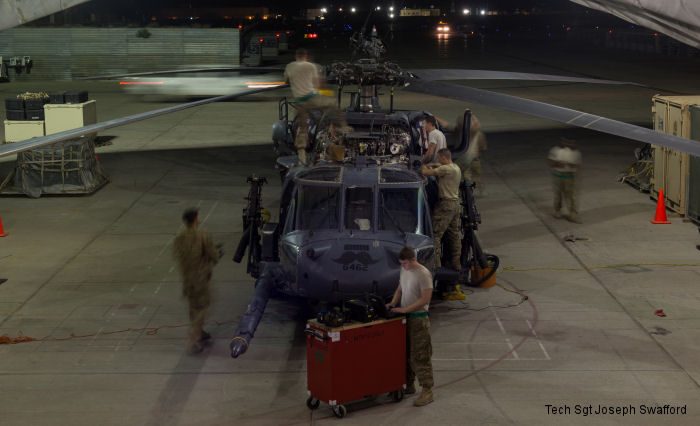 USAF 41st Expeditionary Helicopter Maintenance Unit (EHMU) at Bagram airfield maintain the HH-60 Pave Hawk helicopters so that the combat rescue mission in Afghanistan can be a success