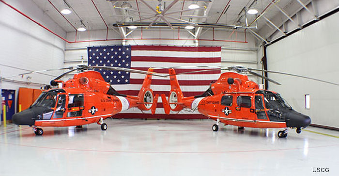 Although the two configurations look similar on the outside, the MH-65D on the right has improved aircraft computers and a dual digital inertial navigation system not installed in the “Charlie” configuration on the left