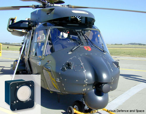 The MILDS forward sensor heads with a <a href=/database/model/77/>NH90</a> helicopter