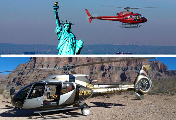 Grand Canyon and New York helicopter tours named between ten America’s most popular tour. TripAdvisor data based on bookings from March 2016 thru March 2017