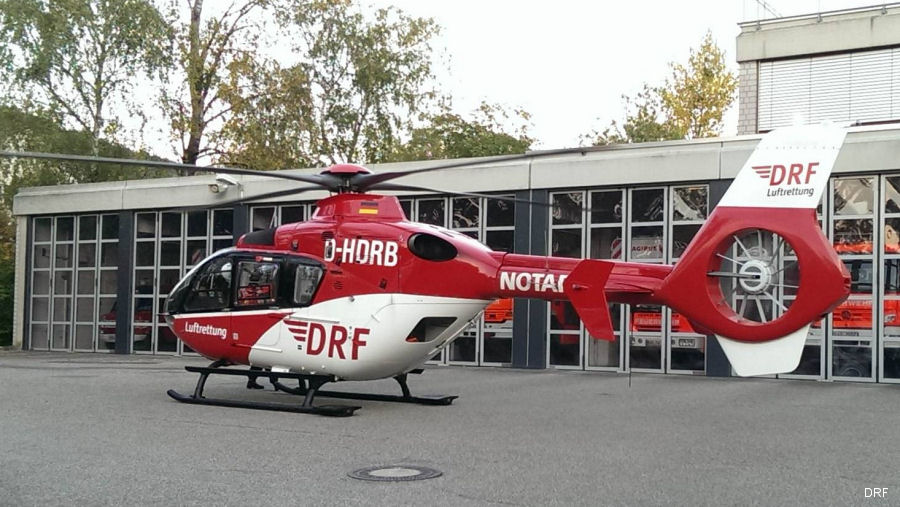 Helicopter Eurocopter EC135P2 Serial 0233 Register C-GMNC D-HDRB used by DRF Luftrettung DRF Christoph 37 (DRF) ,Christoph 43 (DRF) ,Christoph 36 (DRF). Built 2002. Aircraft history and location