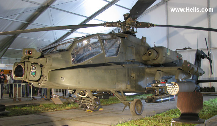 Helicopter Boeing AH-64D Apache Serial DN014 Register Q-14 used by Koninklijke Luchtmacht RNLAF (Royal Netherlands Air Force). Aircraft history and location