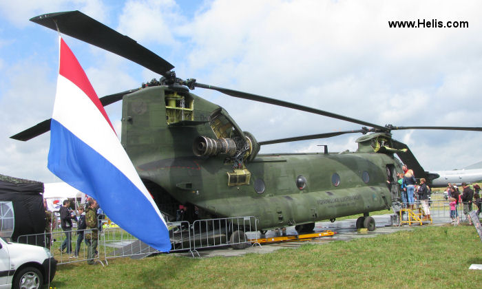 Helicopter Boeing CH-47D Chinook Serial M.3664 Register D-664 used by Koninklijke Luchtmacht RNLAF (Royal Netherlands Air Force). Aircraft history and location