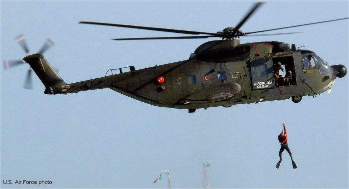 Helicopter Agusta AS-61R Serial 6221 Register MM81337 used by Aeronautica Militare Italiana AMI (Italian Air Force). Aircraft history and location