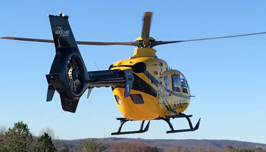Helicopter Eurocopter EC135P2 Serial 0364 Register N302PH used by AirCare4 (AirCare 4 Medevac Front Royal) ,AirCare1 (AirCare 1 Medevac Manassas) ,PHI Inc. Built 2004. Aircraft history and location