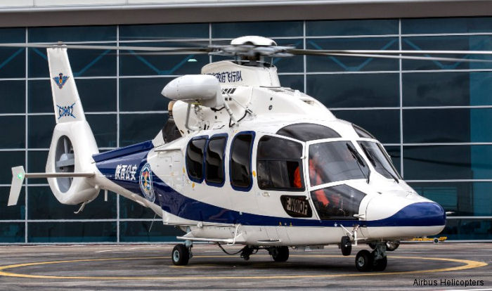 Helicopter Airbus H155 Serial 7018 Register 61002 used by Ministry of Public Security MPS (公安部). Aircraft history and location