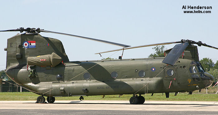 Helicopter Boeing CH-47D Chinook Serial M.7016 Register ZA712 used by Royal Air Force RAF. Aircraft history and location