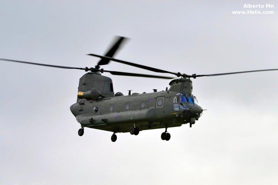 Helicopter Boeing CH-47D Chinook Serial M.7024 Register ZA680 used by Royal Air Force RAF. Aircraft history and location
