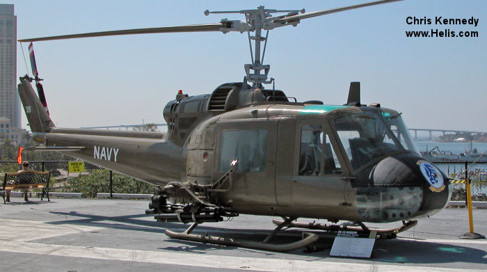 Helicopter Bell UH-1B Iroquois Serial 260 Register 60-3614 used by US Navy USN ,US Army Aviation Army. Aircraft history and location