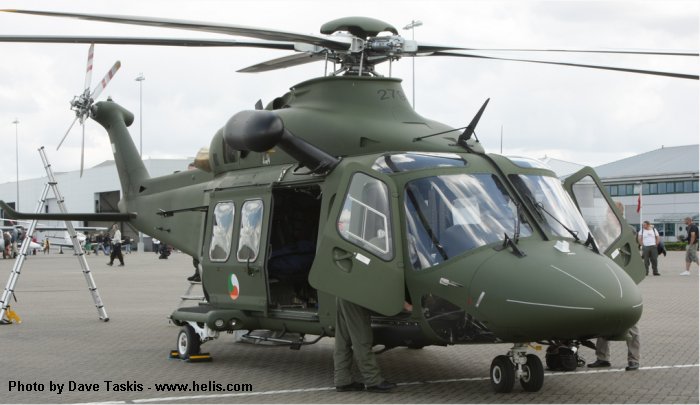Helicopter AgustaWestland AW139 Serial 31145 Register 279 used by Aer Chór na hÉireann (Irish Air Corps). Built 2008. Aircraft history and location