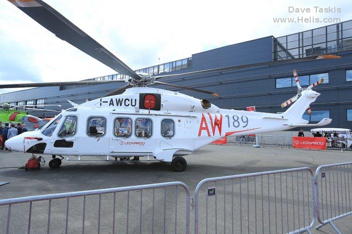Helicopter AgustaWestland AW189 Serial 49039 Register HB-XLQ RA-01698 I-AWCU OY-HFD used by Helipool GmbH ,AgustaWestland Italy ,Bel Air Aviation. Built 2016. Aircraft history and location