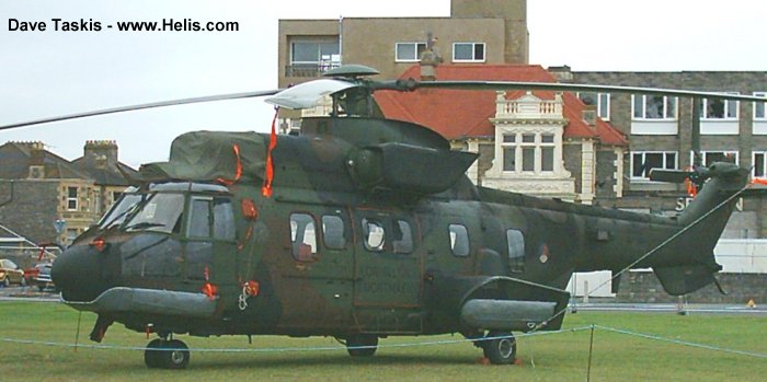 Helicopter Eurocopter AS532U2 Cougar  Serial 2447 Register S-447 used by Koninklijke Luchtmacht RNLAF (Royal Netherlands Air Force). Aircraft history and location