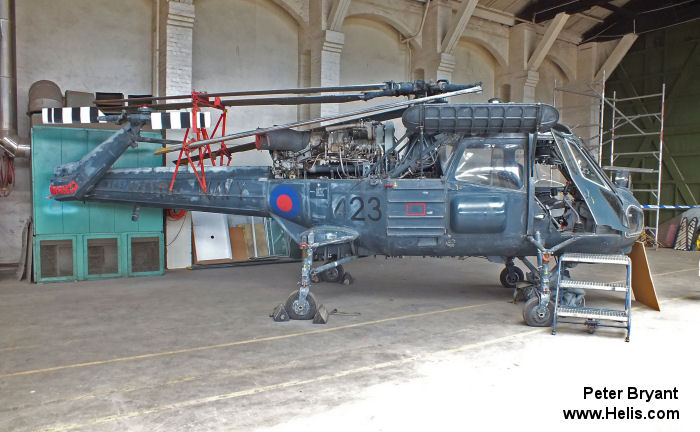Helicopter Westland Wasp Serial f.9607 Register XT437 used by Boscombe Down Aviation Collection ,Fleet Air Arm RN (Royal Navy). Built 1965. Aircraft history and location