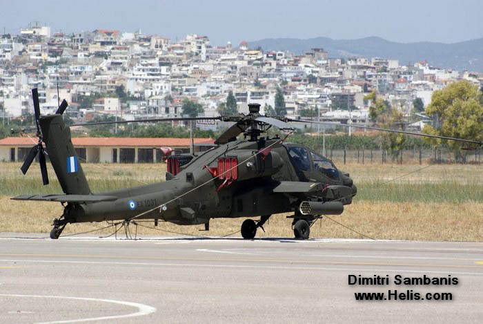 Helicopter Boeing AH-64D Apache Serial HA011 Register ES1031 used by Elliniki Aeroporia Stratou HAA (Hellenic Army Aviation). Aircraft history and location