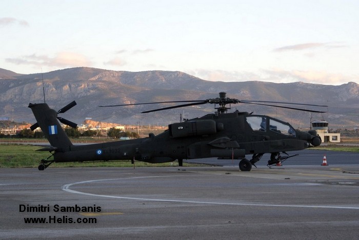 Helicopter Boeing AH-64D Apache Serial HA012 Register ES1032 used by Elliniki Aeroporia Stratou HAA (Hellenic Army Aviation). Aircraft history and location