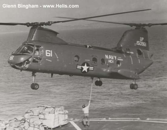 Helicopter Boeing-Vertol UH-46A Serial 2027 Register 150966 used by US Navy USN. Built 1964. Aircraft history and location