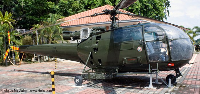 Helicopter Aerospatiale Alouette III Serial  Register M20-26 used by Tentera Darat Malaysia (Malaysian Army). Aircraft history and location