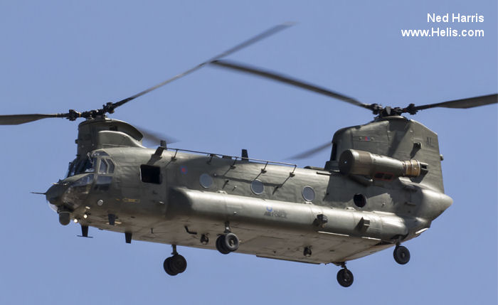 Helicopter Boeing CH-47D Chinook Serial M.7011 Register ZA684 used by Royal Air Force RAF. Aircraft history and location