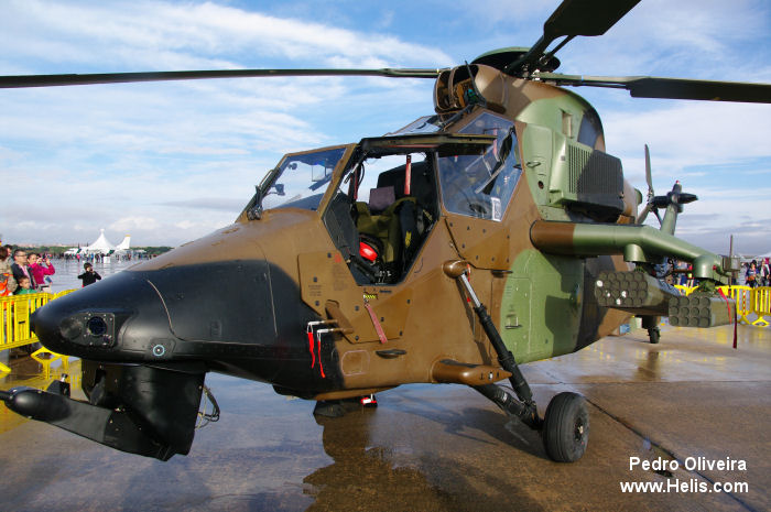 Helicopter Eurocopter Tigre HAP Serial 2014 Register HA.28-04 used by Fuerzas Aeromóviles del Ejército de Tierra FAMET (Spanish Army Aviation). Aircraft history and location