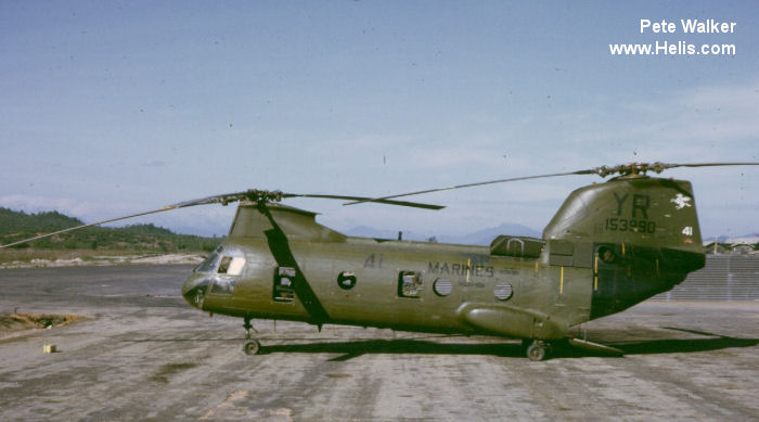 Helicopter Boeing-Vertol CH-46D Serial 2341 Register 153990 used by US Marine Corps USMC. Built 1967. Aircraft history and location