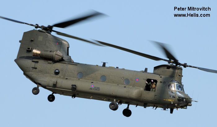 Helicopter Boeing CH-47D Chinook Serial M.7004 Register ZA674 used by Royal Air Force RAF. Aircraft history and location