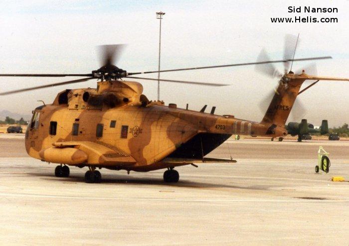 Helicopter Sikorsky CH-3E Serial 61-605 Register 67-14703 used by US Air Force USAF. Aircraft history and location