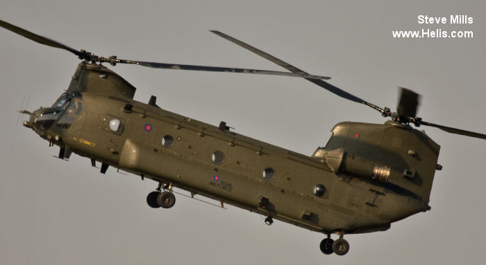 Helicopter Boeing CH-47D Chinook Serial M.7004 Register ZA674 used by Royal Air Force RAF. Aircraft history and location