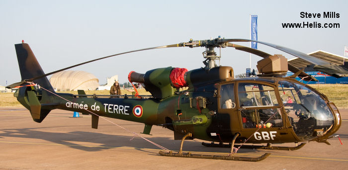 Helicopter Aerospatiale SA342M Gazelle Serial 2059 Register 4059 used by Aviation Légère de l'Armée de Terre ALAT (French Army Light Aviation). Aircraft history and location